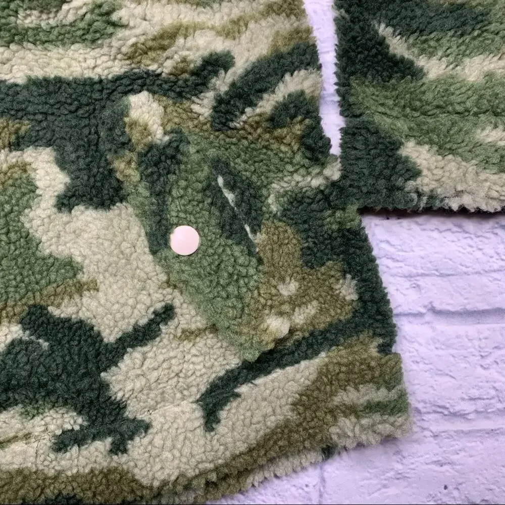 J.Crew Snap-collar Sherpa Polartec Fleece in Camo